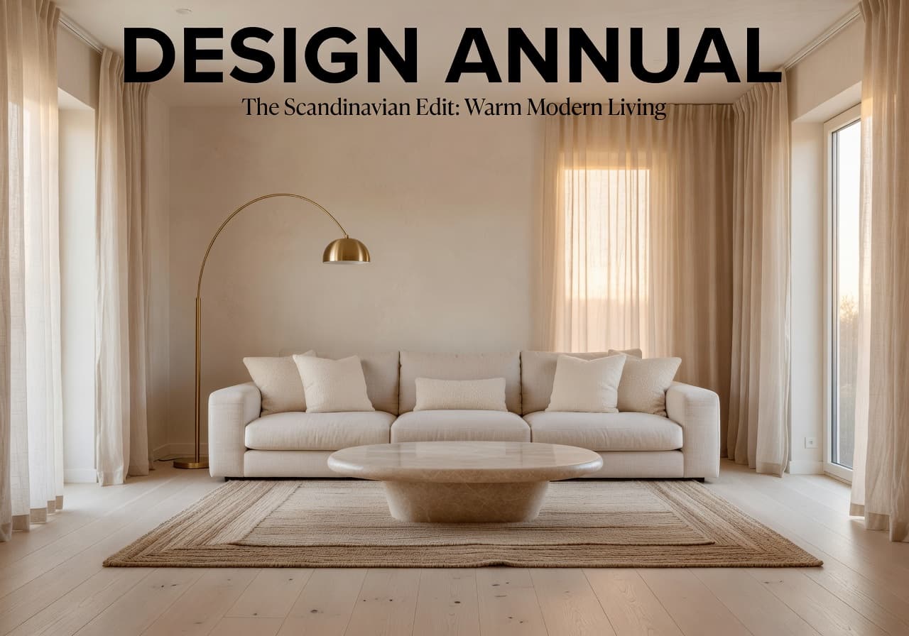 Same living room redesigned by DecorAI AI interior designer in warm modern Scandinavian style